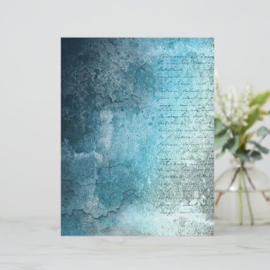 Script azul vintage e textura