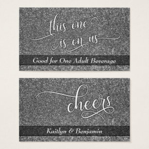 Script Branco sobre o Silver Faux Glitter, Tíquete