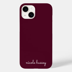 Script Burgundy   Na moda Monograma Moderno