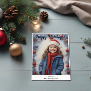 Script Caligraphy Winter Happy Holiday Cartão com 