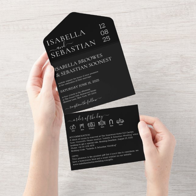 Script Casamento Preto Tudo em um save the date (Aba destacável)