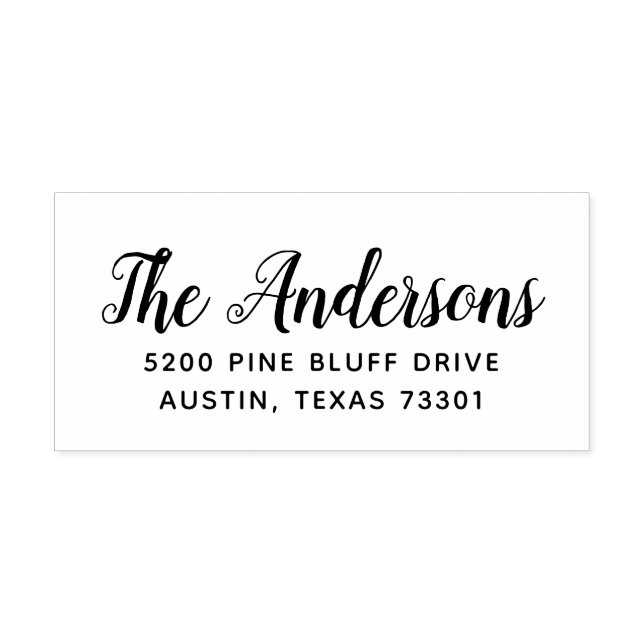 Script Chic | Endereço de devolução Carimbo de bor (Impressão)