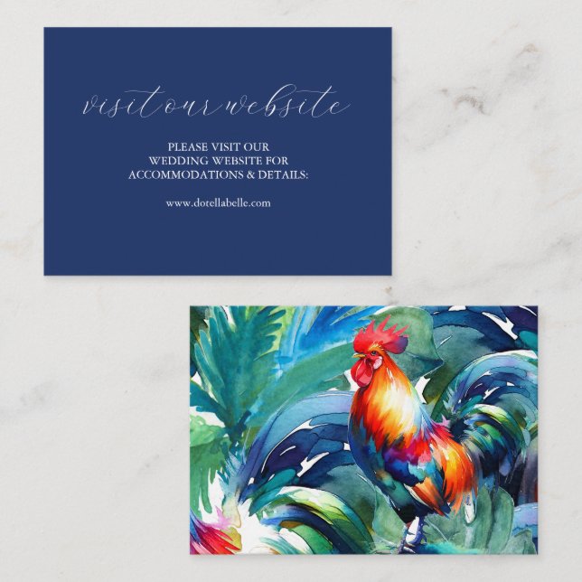 Script de Cartão de Inserção do Site de Casamento  (Frente/Verso)