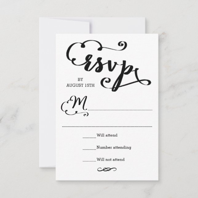 Script de Casamento - Cartão de RSVP (Frente)