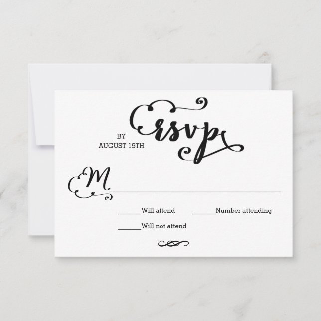 Script de Casamento Damask - Cartão de RSVP (Frente)