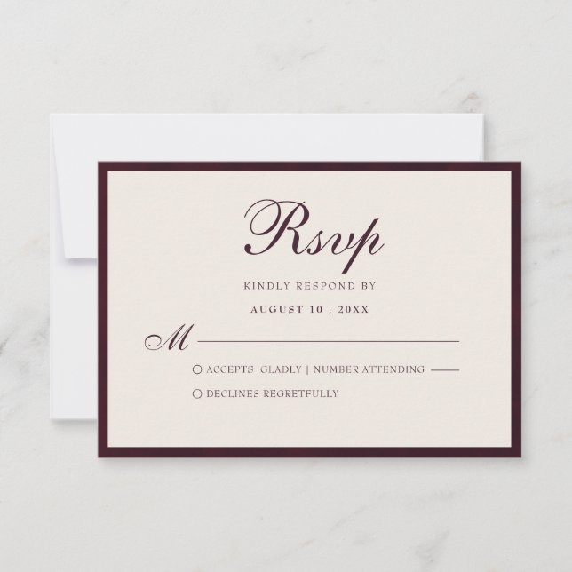 Script de Casamento Elegante Resposta Burgundy Som (Frente)