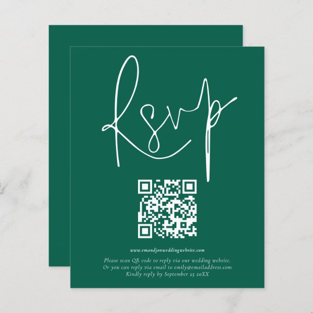 Script de Código QR de Orçamento Casamento Emerald (Frente/Verso)