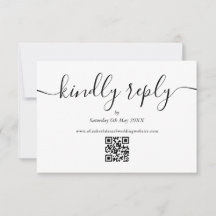 Script de código QR preto e branco Resposta gentil