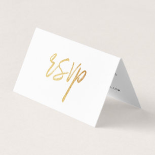 Script de Foil Gold Moderno com Cartão RSVP de Fot