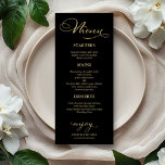 Script de Folha Preta Dourada Elegante do Menu Cas<br><div class="desc">Um simples cartão de casamento de caligrafia. Eu ofereço um serviço de personalização gratuito,  se você tiver perguntas ou solicitações especiais,  por favor,  sinta-se à vontade para me contactar.</div>