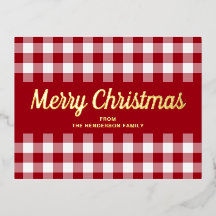 Script de Natal Clássico Red Gingham Dourado