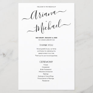 Script de Nomes de Casamento Preto e Branco Minima