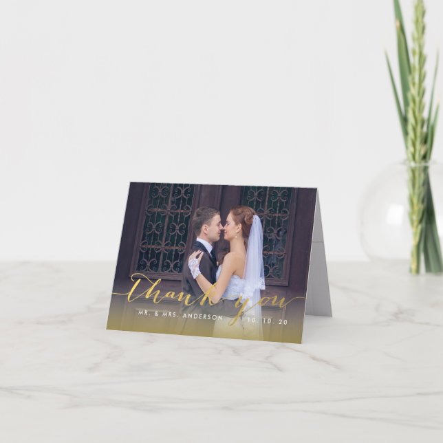 Script de Ouro Simples | Cartão Dobrado de Agradec (Frente)