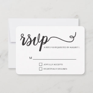 Script de RSVP simples preto e branco elegante