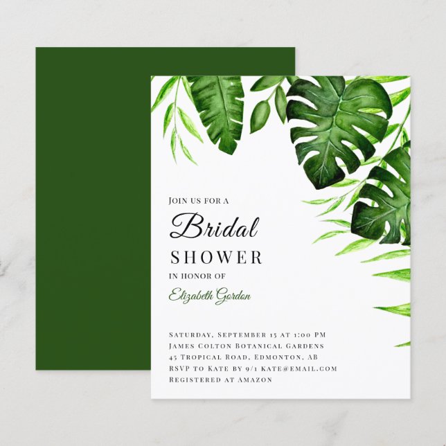 Script de Selva de Chá de panela Tropical de Orçam (Frente/Verso)