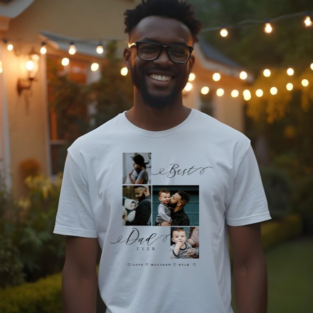 Script do Melhor Pai Nunca | Fotomia Familiar (Best Dad Ever Script | Family Photo Keepsake Tri-Blend Shirt)