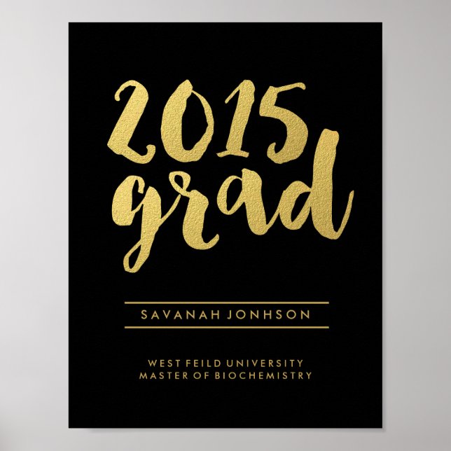 Script Dourado Chic | Poster preto 2015 (Frente)