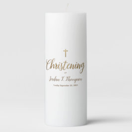 Script Dourado Cross Baby Christening Personalizad