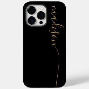 Script Dourado preto monograma elegante