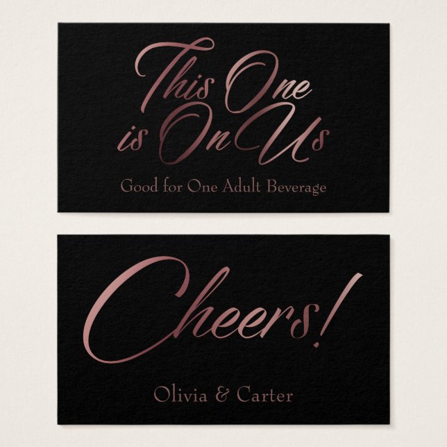 Script Dourado rosa em placas de tíquete de tinta  (Frente & Verso)