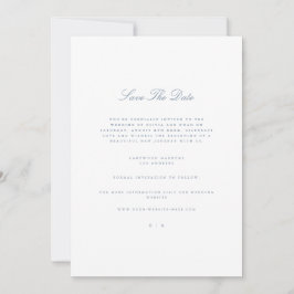 Script Dusty Blue & White Salvar o cartão de data