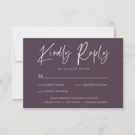 Script Elegante | Cartão de Resposta de RSVP de Ca