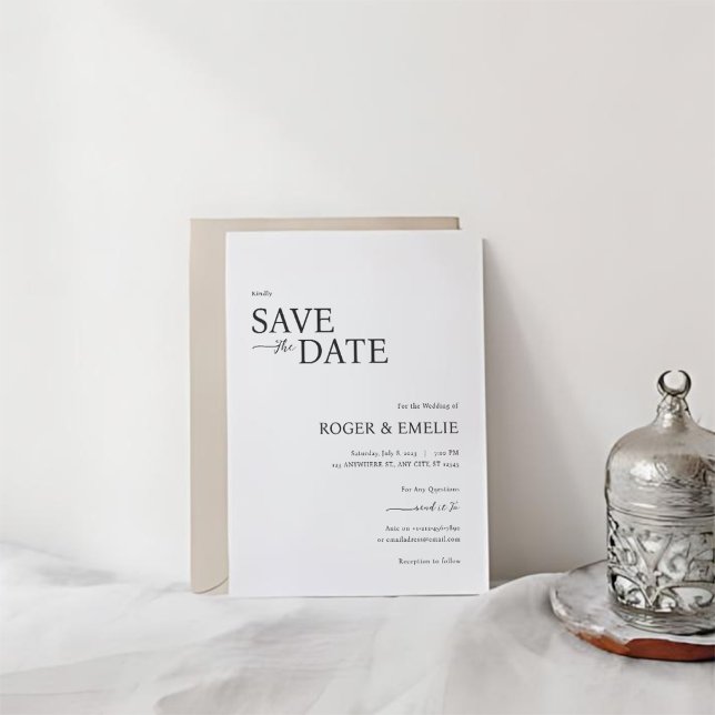 Script Elegante Clássico Casamento Salve o Cartão  (Criador carregado)