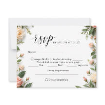 Script Elegante com RSVP de Escolha Floral e Média