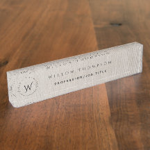 Script Elegante de Linen Linen Russo Monograma