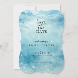 Script Elegante em Sea Save the Date Watercolor