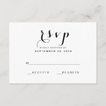 Script Elegante Simples | Cartão RSVP de Casamento