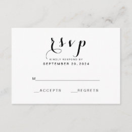 Script Elegante Simples | Cartão RSVP de Casamento