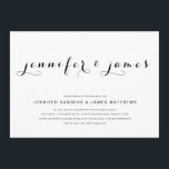 Script Elegante Simples | Convite para casamento m<br><div class="desc">Para casais que querem um simples e elegante design de convite para casamento. Elke Clarke © A design apresenta os nomes da noiva e noiva em uma letra elegante. Mostrado em preto e branco, mas pode ser personalizado para as cores do seu casamento para o texto e fundo. Adicione qualquer...</div>