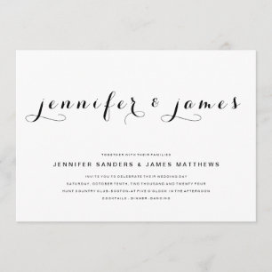 Script Elegante Simples  Convite para Casamento Mo