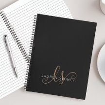 Script Feminino Dourado Preto Moderno Monograma