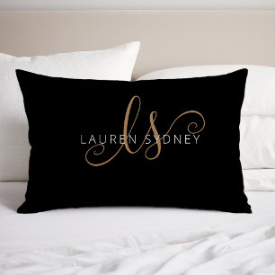 Script Feminino Dourado Preto Moderno Monograma