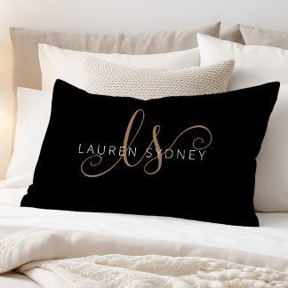 Script Feminino Dourado Preto Moderno Monograma
