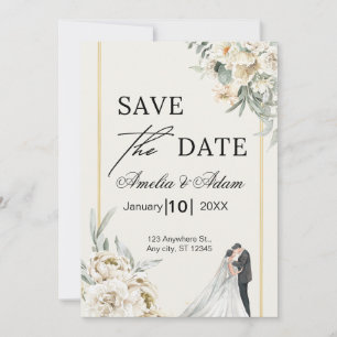Script Floral Elegante Salvar O Anúncio De Data