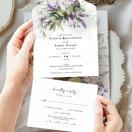 Script Greenery de lavanda Tudo em Um Convite de c