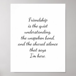 Script Lettering Friendship Quote Art Poster