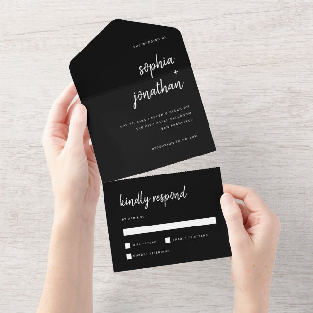 Script Minimalista Moderno Preto | Casamento (Aba destacável)