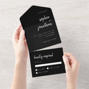Script Minimalista Moderno Preto Casamento