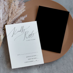 Script Minimalista Whimsical   Placa RSVP Preta