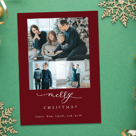 Script Mínimo Moderno 3 Foto Feliz Natal Vermelho