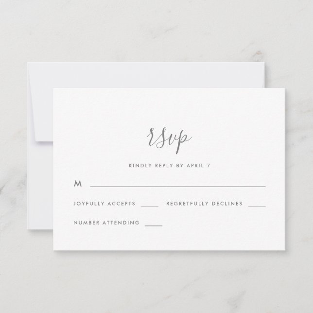 Script Moderno com Ponto Casamento Rsvp (Frente)