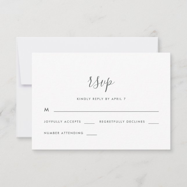 Script Moderno com Ponto Casamento Rsvp (Frente)