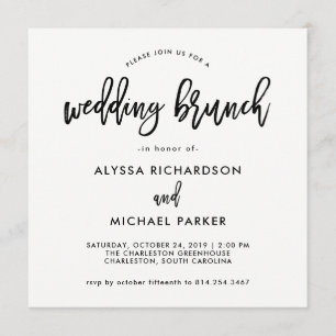 Script Moderno  Convite Para Casamento De Brunch