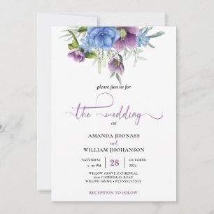 Script Moderno de Mauve de Convite de casamento ou