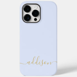 Script Moderno de Monograma Azul Girly Personaliza
