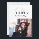 Script moderno e aniversário de 30 anos geométrico<br><div class="desc">Script moderno & geométrico 30º aniversário convidado. A cor do padrão do backer geométrico pode ser alterada.</div>